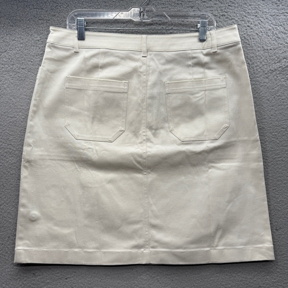 NWT Boden Women's Size 12L Glorious British Style Mini Skirt Beige White Pockets - Picture 10 of 16